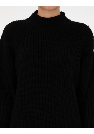 Pierre Cardin Kadın Siyah Kazak /triko 50316342-vr046 Siyah