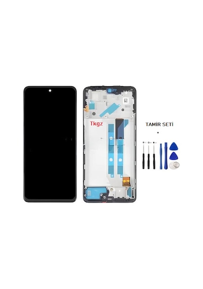 Tkgz - Xiaomi Redmi Note 11 Pro Uyumlu Lcd Ekran Dokunmatik Servis Çıtalı + Tamir Seti