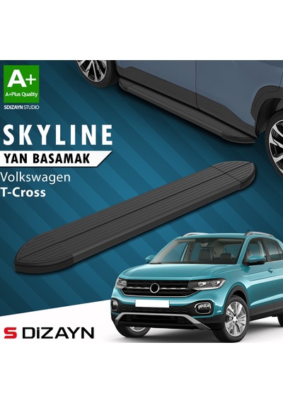 S-dizayn Vw T-cross Skyline Siyah Yan Basamak 173 Cm 2019-2023 A+ Kalite