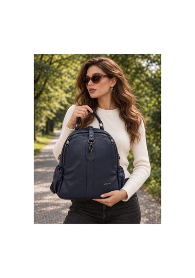 Just Polo Kadın Günlük Şık Ve Fonksiyonel Model Çok Bölmeli Sırt Çantası 377039gny Lacivert