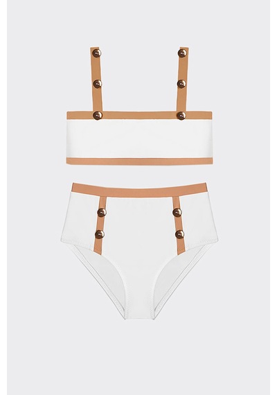 Panço Moeva Kız Çocuk Beyaz Bikini