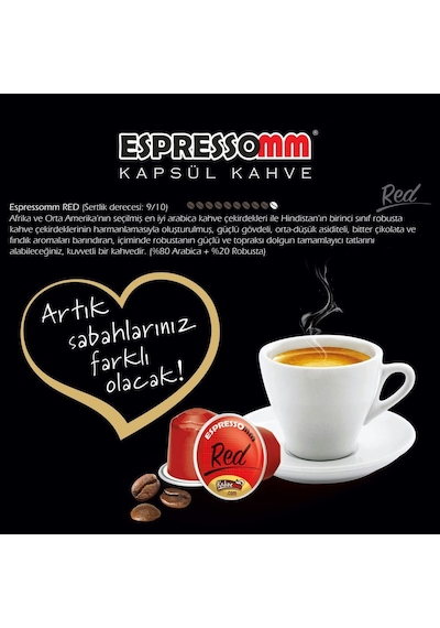 Espressomm® Premium Red Alüminyum Kapsül Kahve (100 Adet) - Nespr
