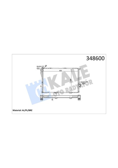 Kale 348600 Motor Su Radyatörü - Bmw 7 Seri 1995-2001 728 İ, İl 1436060 - 1436061 - 1463061 - 17111436060 - 17111436061 - 17111463061