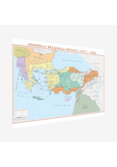 Gürbüz Anadolu Selçuklu Devleti Haritası 70X100CM Askılı