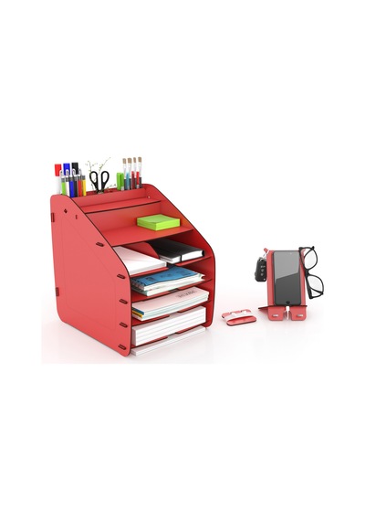 Design Otto Large Modest 6 Renk A4 Evrak Rafı Masaüstü Organizer Beyaz