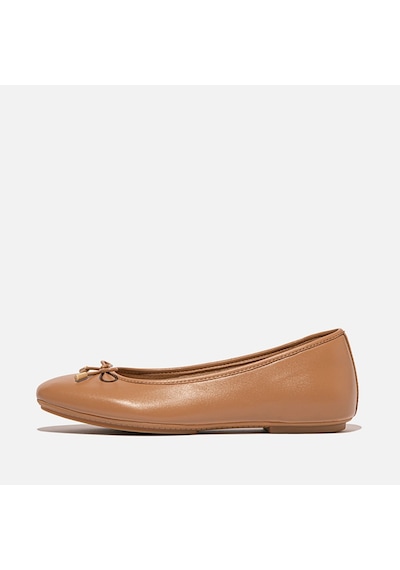 A69 Desert Tan Babet Kadın Hx8-288/a69/b41 Fitflop Delıcato Bow Soft Leather Ballet Flats A69 Desert Tan
