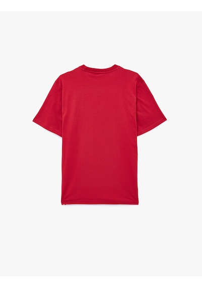 Koton Regular Fit Kısa Kollu Bisiklet Yaka Pamuklu Basic Tişört Kırmızı 6sam10332mk