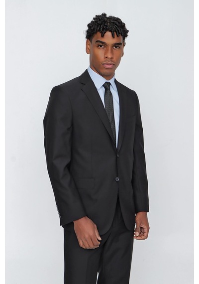 İmza Siyah Mono Yaka Gabardin Astarlı Tek Yırtmaç Esnek 4 Drop Comfort Fit Basic Takım Elbise 1001255009