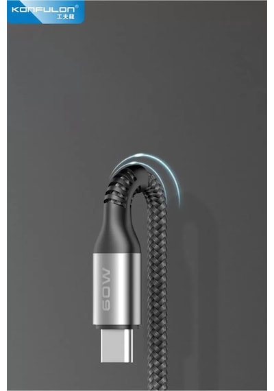 Konfulon Dc62 3in1 Type-c To 60w Type-c / 12w Lightning / 15w Micro 1.2m Hızlı Şarj Kablo - Siyah