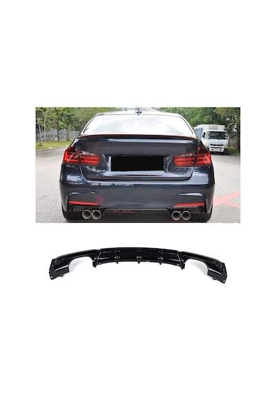 Bmw F30 Difüzör M Performans Parlak Siyah Boyalı Tek-çift Çıkışlı Tek-Tek Çikişli