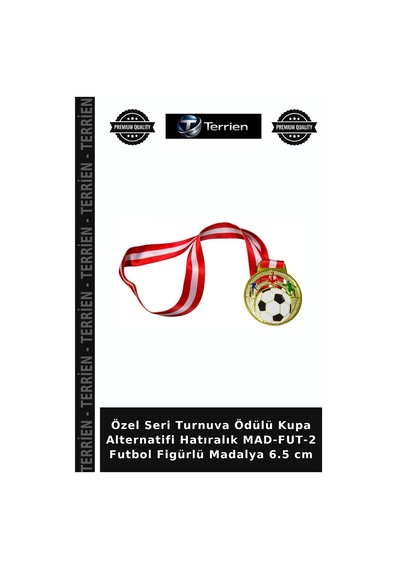 Özel Seri Turnuva Ödülü Kupa Alternatifi Hatıralık Mad-fut-2 Futbol Figürlü Madalya 6.5 Cm Diğer