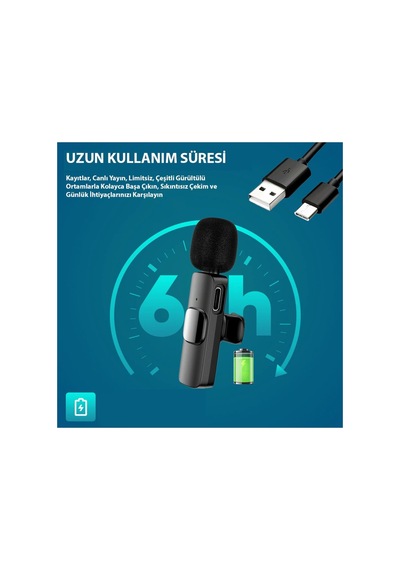 K9 Kablosuz Yaka Mikrofonu 2 Adet Lightning 2'li Mini Mikrofon: Youtube & Tiktok İçin İdeal Siyah