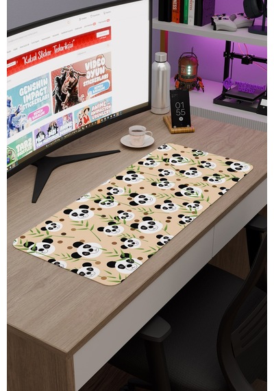 Panda Kaymaz Dikişli Kauçuk Oyuncu Mousepad V5 - 70x30 Xl Gaming Mouse Pad Fare Altlığı