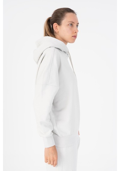 Maraton Oversize Kadın Bisiklet Yaka Gümüş Gri Sweatshirt Gümüş Gri