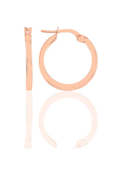 Gümüş Rose 20 Mm Şarnel Halka Küpe