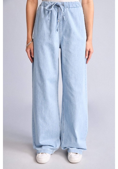 Defacto Wıde Leg Yüksek Bel Mavi Jean Pantolon I0051ax26hsnm85 İndigo-nm85