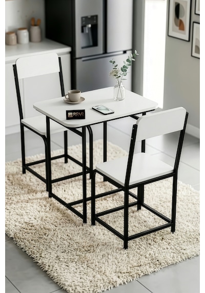 Mutfak Masa Takımı Sandalyeli 2 Kişilik Modern Balkon Cafe Bahçe Yemek Masası Minör 9805 Beyaz Çok Renkli Mutfak Masa Takımı Sandalyeli 2 Kişilik Modern Balkon Cafe Bahçe Yemek Masası Minör 9805 Beyaz Çok Renkli