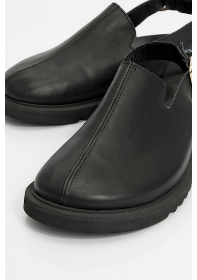Luvishoes Luvi Shoes Laby Siyah Cilt Hakiki Deri Kadın Sandalet Siyah Deri