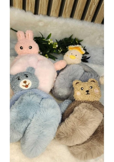Peluş Kulaklık. Katlanabılır Kulaklık. Her Yaşa Uygun.-111 Kahverengi
