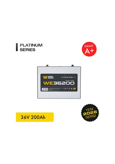 Werer Energy 36V 200Ah LiFePO4 Platinum Series Bluetooth'lu Lityum Demir Fosfat Akü