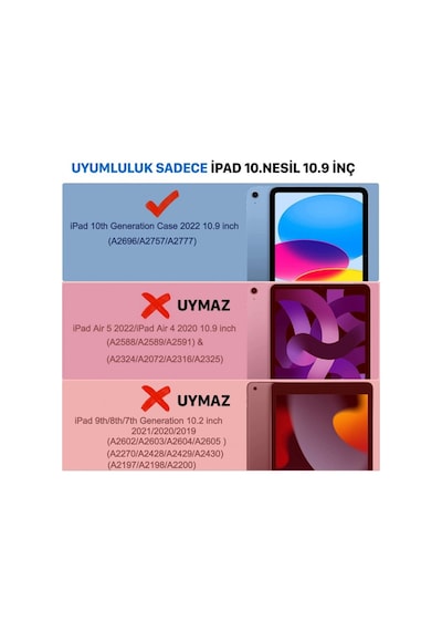 Apple Ipad 10. Nesil 10.9" 2022 Uyumlu 360 Dönerli Tablet Kılıfı Arka Kapak