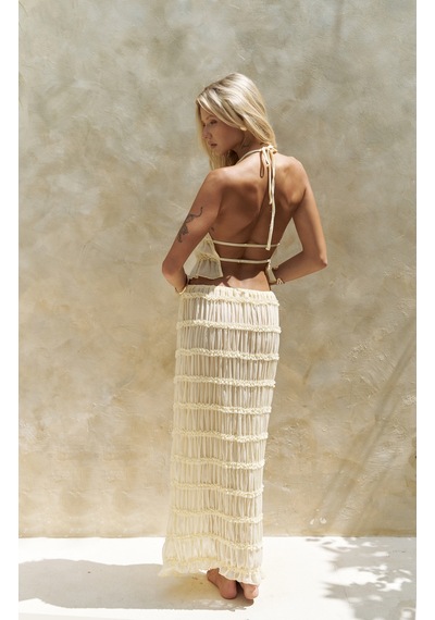 Mai Collection Mai Studios Co. Sofi Transparan Sarı Crop Etek Takım Sarı
