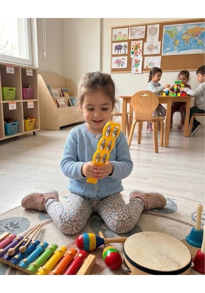 Temel Plastik Çubuk Tef 6 Zilli Sarı 26 Cm
