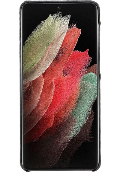 Samsung Galaxy S21 Plus Uyumlu Deri Arka Kapak Uj Rst1 Siyah Diğer