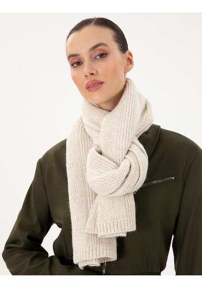 Pierre Cardin Kadın Ekru Kaşkol 50301061-vr019 Ekru