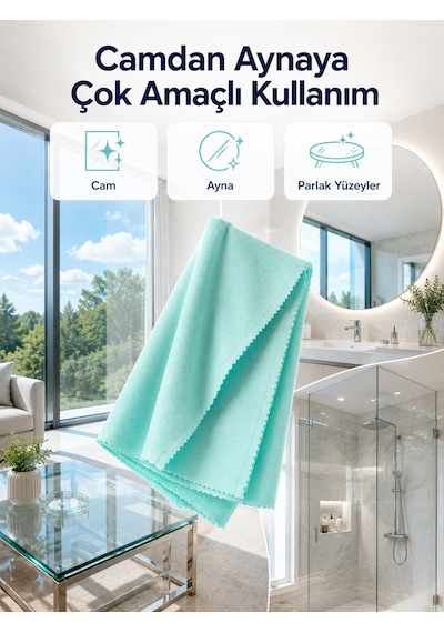 40x60 Mikrofiber Cam Temizlik Bezi İz Ve Tüy Bırakmayan Profesyonel Cam Silme Bezi Diğer