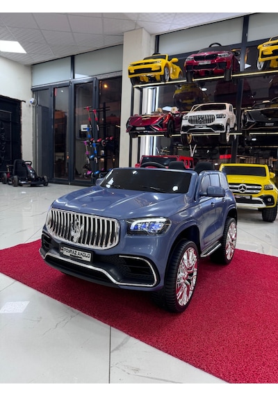 Poyraz Akülü Maserattı Suv Akülü Araba 12v 0-7 Yaş Özel Plaka Mavi