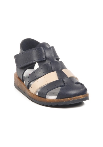 Lacivert Bej Cırtlı Hafif Unisex Çocuk Sandalet 17370 B Lacivert-hardal