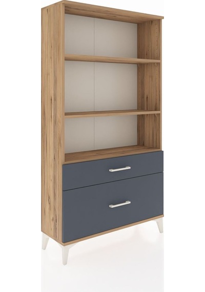 Arges Dolap 3 Raflı 2 Çekmeceli 88x30x163 Çam-antrasit Atlas Çam