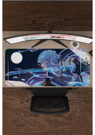 Ayato Genshin Impact Anime Gacha V4 - 90x40 Xxl Gaming Mouse Pad Fare Altlığı