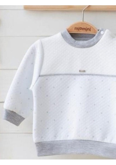 Miomini Baby Erkek Bebek Kapitone Sweatshirt Kadife Pantolonlu Takım-14958 Mavi