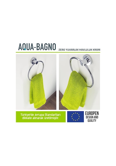 Aqua Bagno Zero Yuvarlak Havluluk - Parlak Krom