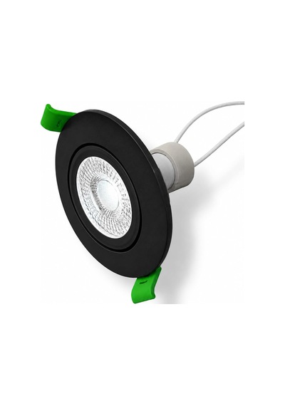 Siyah Led Spot Seti 5'li Yuvarlak Kasa 4000k Doğal Beyaz Gu10 Ampul Dahil Tak Çalıştır 6,5cm Gömme Tavan Spotu Diğer
