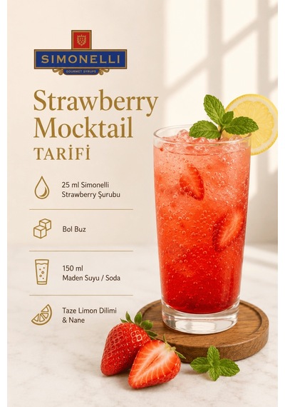 Simonelli Çi̇lek Kahve Şurubu 700 ML + Pompa