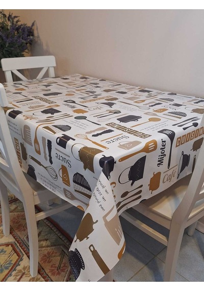 Elyaflı Pvc Masa Örtüsü Modern, Dayanıklı, Silinebilir Ve Şık Görünüm 01fnt8276 Kahverengi