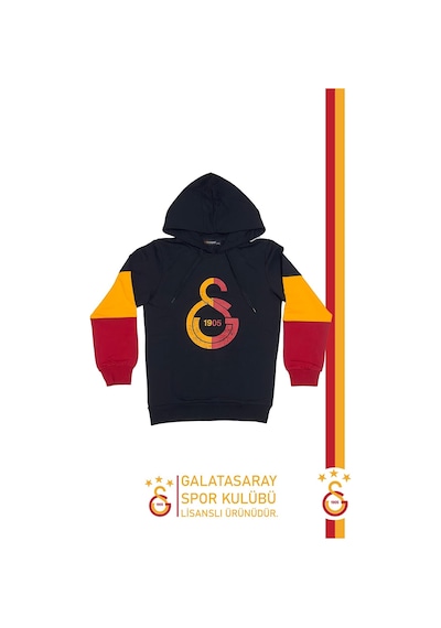 Galatasaray Orijinal Lisanslı Siyah Kapüşonlu Sweat Kutulu 091 Siyah