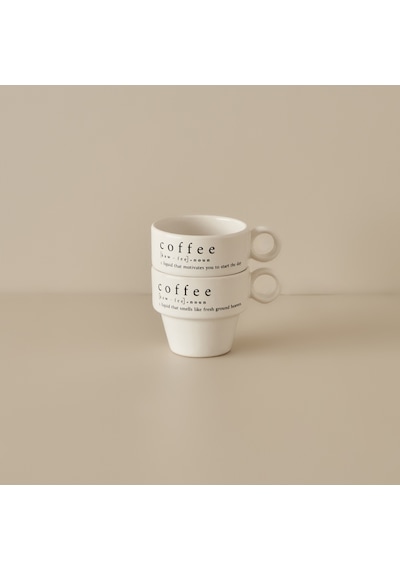 Bella Maison Coffeeaholic Espresso 2'li Set Siyah 105 CC Siyah