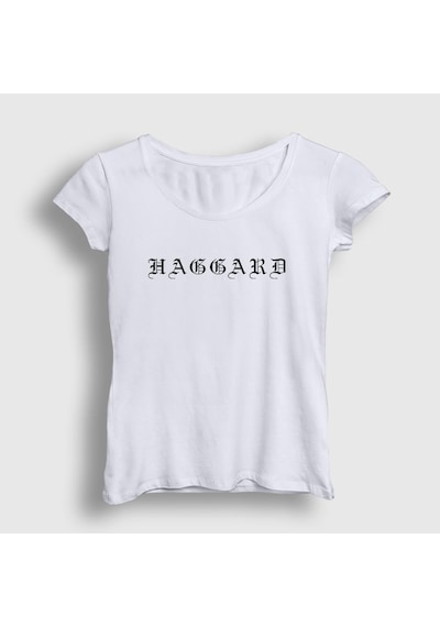 Presmono Kadın Logo Haggard T-shirt Beyaz