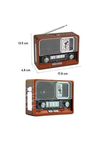 Saatli Fenerli Bluetooth Nostaljik Radyo Aux Sd Usb Girişli Bluetooth Hoparlör - Aaaaaa7639-4765
