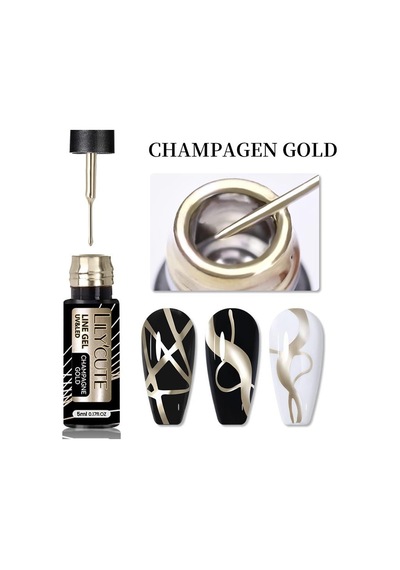 Lily Cute Metalik Nail Art Çizim Ojesi Champagen Gold 56567