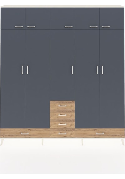 Arges Dolap 6 Raflı 6 Çekmeceli 4 Askılı 220x30x243 Aytaşı-antrasit/çam Antrasıt/atlas Çam Arges Dolap 6 Raflı 6 Çekmeceli 4 Askılı 220x30x243 Aytaşı-antrasit/çam Antrasıt/atlas Çam