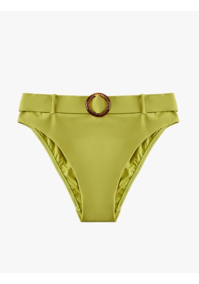 Koton Astarlı Kemerli Yüksek Bel Bikini Altı Yeşil 5sak00194mm Yeşil