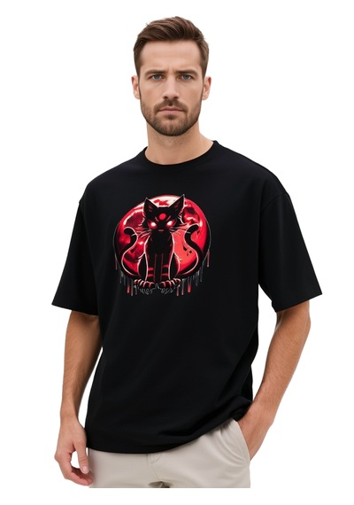 Ogc Kedi Oversize Unisex T-shirt Siyah