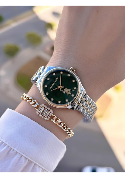 U.s.polo Assn Çelik Kordon 2 Yıl Garantili 3 Atm Suya Dayanıklı Kadın Kol Saati+bileklik Ua.2071.m02