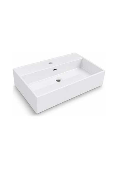 Dura Niva Kare Çanak Lavabo 60x46,5 Cm Tezgah Üstü Batarya Delikli Beyaz 5252
