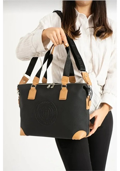 Just Polo Kadın Yeni Sezon Büyük Boy Lüks El Ve Omuz Çantası Shoulder Bag Ebat: 33 X 40 Cm Siyah - Taba 53141471